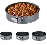 Relaxdays Springform 4er Set rund Anthrazit,Silber