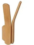 Relaxdays 2 x Doppel-Wandhaken aus Bambus Hellbraun