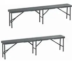 Relaxdays Bierbank 2er Set 180 cm Schwarz,Grau