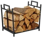 Relaxdays Faltbares Kaminholzregal aus Metall Schwarz