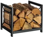 Relaxdays Modernes Kaminholzregal aus Metall Schwarz
