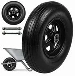Relaxdays 2er Set Sackkarrenrad 3.50-8 Vollgummi Schwarz