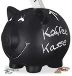 Relaxdays 10 x Sparschwein zum Beschriften Schwarz