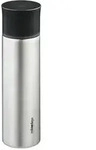 Relaxdays Trinkflasche Edelstahl 750 ml mit Becher Schwarz,Silber