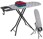 Relaxdays B&uuml;gelbrett & Dampfst&auml;nder 109,5 x 35 cm Wei&szlig;,Schwarz,Grau