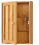 Relaxdays Wand Schl&uuml;sselkasten aus Bambus Hellbraun