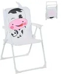 Relaxdays Kinder Klappstuhl mit Motiv Wei&szlig;,Rosa,Schwarz