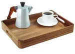 Relaxdays Serviertablett Akazienholz Braun