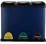 Relaxdays M&uuml;lleimer f&uuml;r K&uuml;che 3 x 8 l Blau