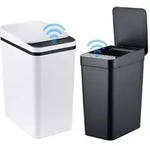 Relaxdays M&uuml;lleimer 9L & 15L mit Sensor 2er-Set Wei&szlig;,Schwarz