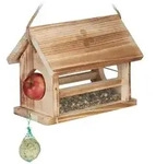 Relaxdays Wetterfestes Vogelfutterhaus Hellbraun