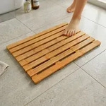 Relaxdays Bambus Badematte Hellbraun