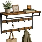 Relaxdays Wandgarderobe 3 in 1 Braun,Schwarz