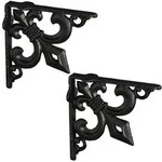 Relaxdays 4 x Regalwinkel Gusseisen antik schwarz Schwarz