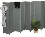Relaxdays Paravent 8-teilig in Grau Grau