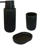 Relaxdays Bad Accessoires 3-teilig Schwarz