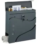 Relaxdays Briefkasten mit Zeitungsfach anthrazit Anthrazit