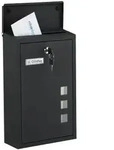 Relaxdays Briefkasten Hochformat Schwarz,Silber,Transparent