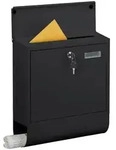 Relaxdays Briefkasten mit Zeitungsfach Schwarz