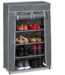 Relaxdays Schuhschrank Stoff 5 F&auml;cher Grau