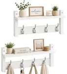 Relaxdays Wandgarderobe im 2er Set Wei&szlig;