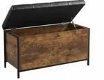 Relaxdays Sitzbank mit Stauraum Kunstleder Braun,Schwarz