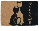 Relaxdays Fu&szlig;matte Kokos mit Katzen Hellbraun,Schwarz