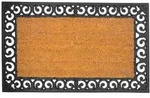 Relaxdays Fu&szlig;matte Kokos & Gummi 75x45 cm Hellbraun,Schwarz