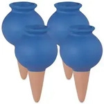 Relaxdays 8x Tonspitzen Bew&auml;sserung blau Dunkelblau,Hellbraun