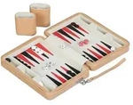 Relaxdays Backgammon Reisespiel Hellbraun