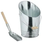 Relaxdays Kohleneimer mit Schaufel Hellbraun,Silber