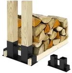 Relaxdays 6x Holzstapelhilfe Schwarz