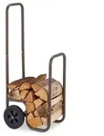 Relaxdays Brauner Kaminholzwagen mit Gummireifen Braun
