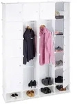 Relaxdays Kleiderschrank Stecksystem 18 F&auml;cher Wei&szlig;