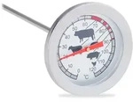 Relaxdays 4 x Edelstahl Einstichthermometer Dunkelgr&uuml;n,Rot,Silber