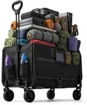 Relaxdays Faltbarer Bollerwagen mit Heckklappe Schwarz