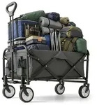 Relaxdays Faltbarer Bollerwagen Wei&szlig;,Schwarz,Grau