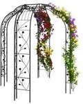 Relaxdays Rosenpavillon aus Metall Schwarz