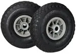 Relaxdays 2er Set Sackkarrenrad 3.00-4 luftbereift Schwarz,Grau