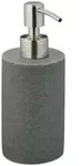 Relaxdays 2x Runder Seifenspender Kunststein, grau Silber,Grau