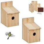 Relaxdays Nistkasten Bausatz f&uuml;r V&ouml;gel 2er Set Hellbraun