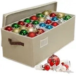Relaxdays Weihnachtskugel Aufbewahrungsbox Beige,Braun