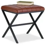 Relaxdays Sitzhocker mit Kunstlederbezug Braun,Schwarz