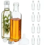 Relaxdays Flaschen zum Bef&uuml;llen 250 ml Silber,Transparent
