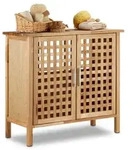 Relaxdays Waschbeckenunterschrank Walnuss Hellbraun,Silber