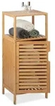 Relaxdays Schmaler Badschrank aus Bambus Hellbraun