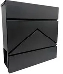 Relaxdays Metall Briefkasten mit Zeitungsfach Schwarz
