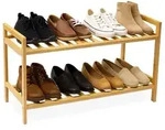 Relaxdays Stapelbares Schuhregal aus Bambus Hellbraun