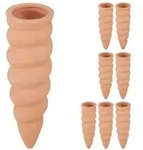 Relaxdays Tonkegel Bew&auml;sserung 8er Set Hellbraun