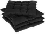 Relaxdays 4er Set Stuhlkissen schwarz Schwarz